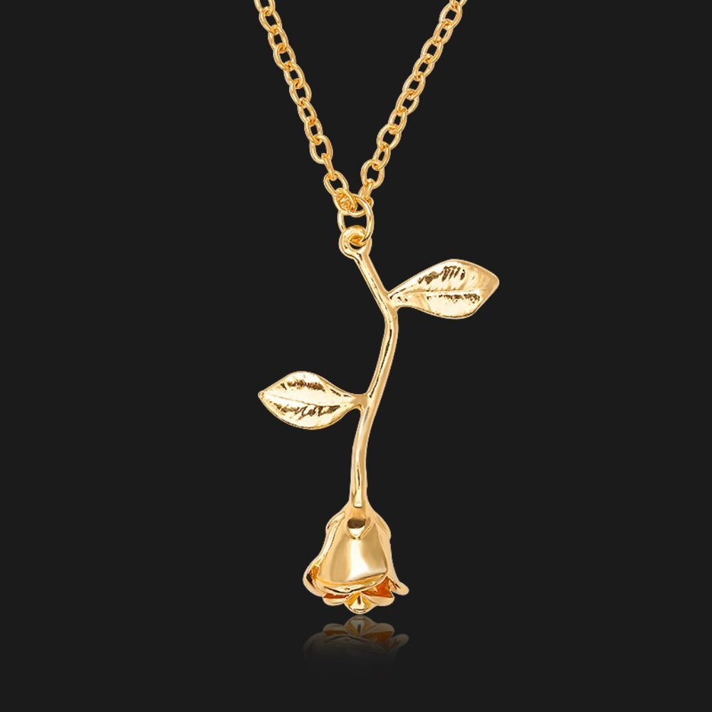 14K Gold Plated Beautiful Flower Necklace for Women, EVGG1087